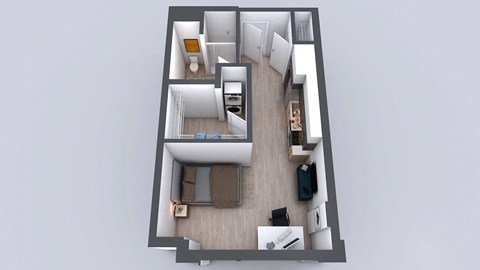 Kado NW Studio One Bathroom S3 Floor Plan